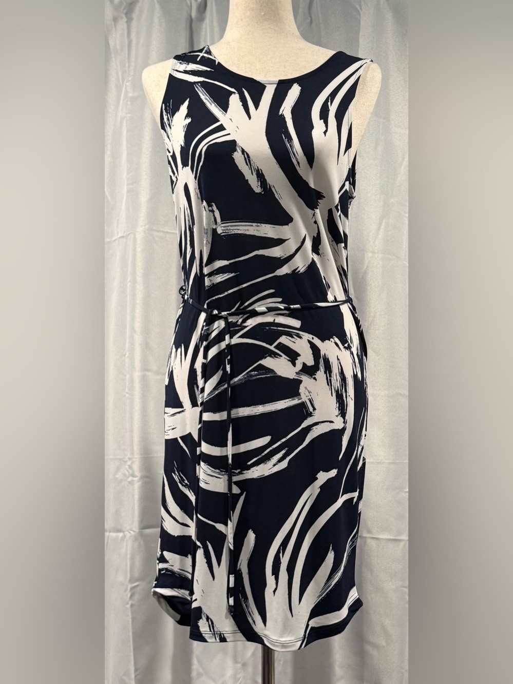 Banana Republic Factory Navy & White Brushstroke Dress